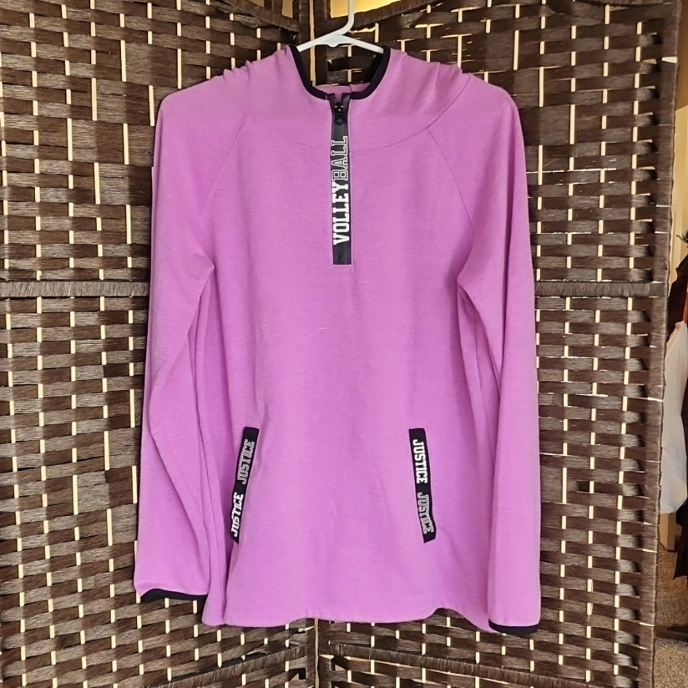 Justice Active Hooded Jacket with 2 pockets.   Pink and black!